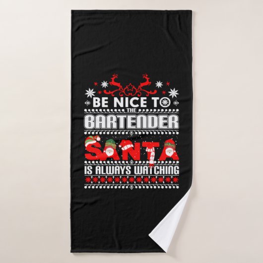 Barman Vilain Sweat de Noël Cadeau Drôle Barten (Serviette de bain)