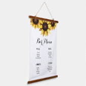 Barmenu Bruiloft Zonnebloem Geel Wit Hangend Wandkleed (Gebogen)