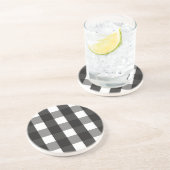 BARMHOUSE BLACK EN WHITE GINGHAM CHECK ZANDSTEEN ONDERZETTER (Zijkant)