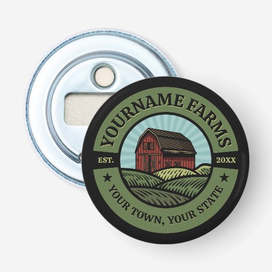  Barn ADD NAAM Land Boerderij Crops Farmer Button Flesopener (Voorkant)