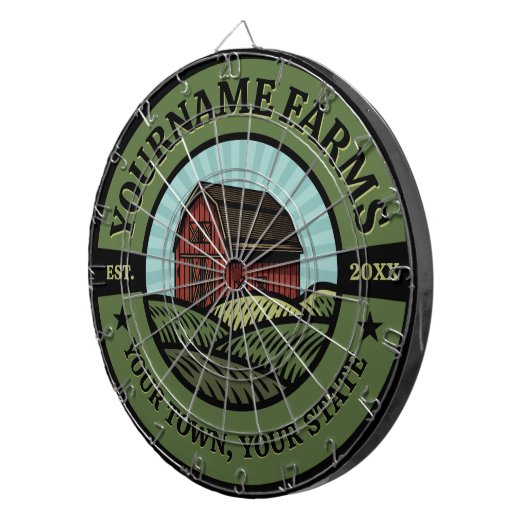  Barn ADD NAAM Land Boerderij Crops Farmer Dartbord (Voorkant Rechts)