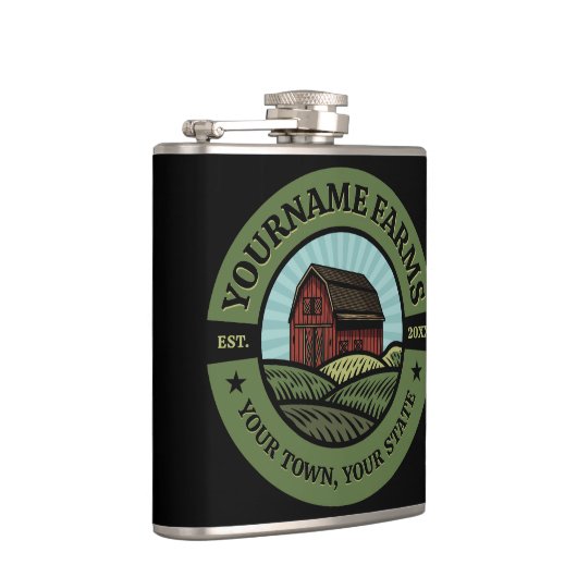 Barn ADD NAAM Land Boerderij Crops Farmer Heupfles (Rechts)