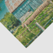 Barn Blauwgroen Boerderij Tissuepapier (Detail)