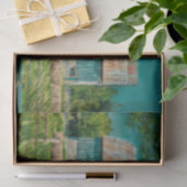 Barn Blauwgroen Boerderij Tissuepapier (Geschenk)