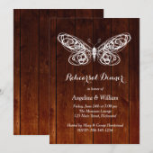 Barn Board Butterfly Rehearsal Dinner Invitation Kaart (Voorkant / Achterkant)
