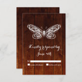 Barn Board Butterfly RSVP (Voorkant / Achterkant)