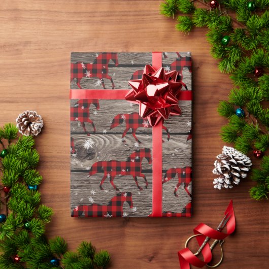 Barn Board Snowy Buffalo Pset met kerstmis Cadeaupapier (Feestdagen Geschenken)