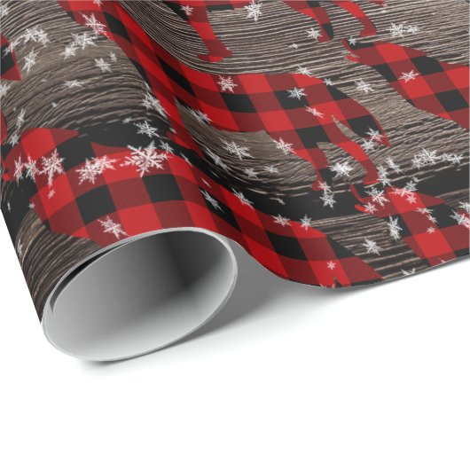 Barn Board Snowy Buffalo Pset Wolf Howling Cadeaupapier (Rol Hoek)