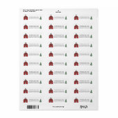 Barn Boerderij Country Kerstreturn Address Labels (Full Sheet)