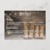 Barn & Boots Rustic Cowboy Westerne bruiloft Detai Informatiekaartje (Voorkant)