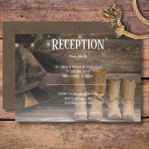 Barn & Boots Rustic Cowboy Westerne receptie Informatiekaartje