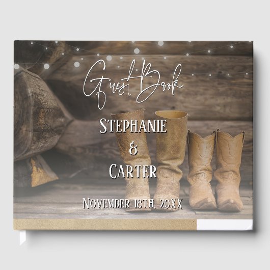 Barn Boots Rustic Wedding Gastenboek (Voorkant)