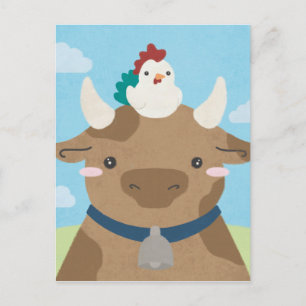 Barn Buddies - Koe & griep Briefkaart