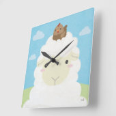 Barn Buddies - Sheep & Chick Vierkante Klok (Hoek)