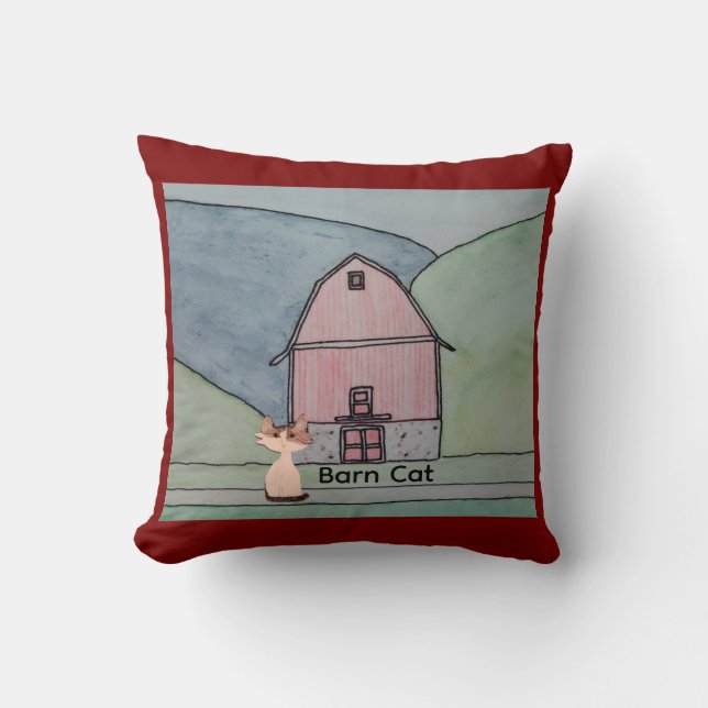 Barn Cat  Kussen (Voorkant)