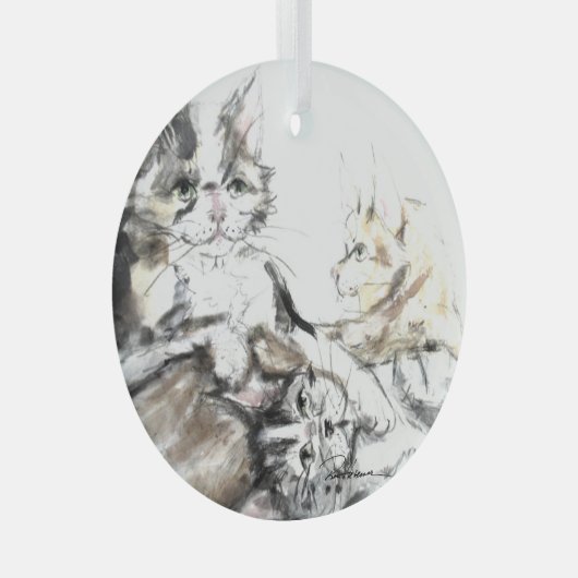 Barn Cats door Hevener Glas Ornament (Voorkant Rechts)