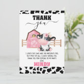 Barn Cow Imprimer Carte de remerciements d'anniver (Debout devant)