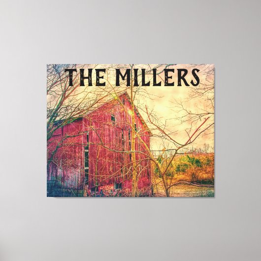 BARN CUSTOM PERSONALIZED ART STRETCHED CANVAS AFDRUK (Voorkant)
