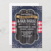 Barn Dance Denim Wood Rustic Uitnodiging (Voorkant / Achterkant)