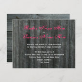 Barn-deur en hot-roze Rozen huwelijksuitnodiging Kaart (Voorkant / Achterkant)