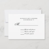 Barn-deur en roze rozen bruiloft kleine RSVP (Achterkant)