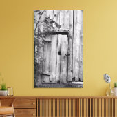 Barn-deur in zwart-wit canvas afdrukken (Insitu (Woonkamer))