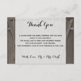 Barn Doors Bedankt Card