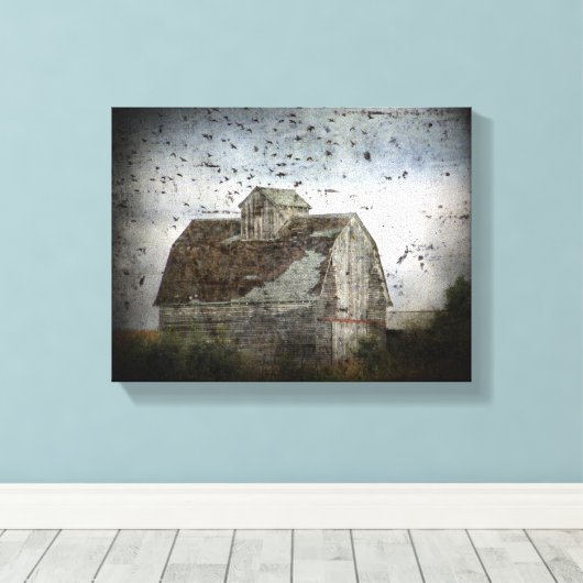 Barn en vogels canvas afdruk (Insitu (Houten vloer))