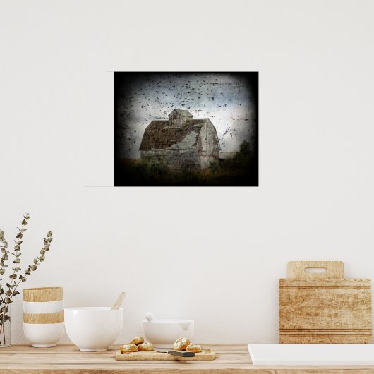 Barn en vogels poster (Keuken)
