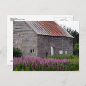 Barn en wilde bloemen briefkaart (Voorkant / Achterkant)
