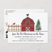 Barn Farm Rustic Country Invitation de Noël (Devant / Derrière)