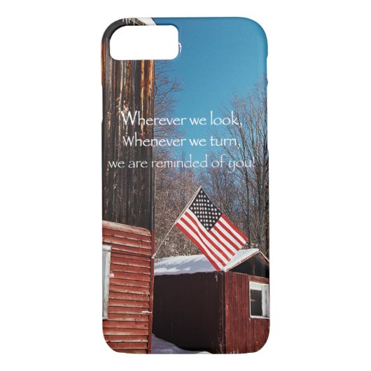 Barn Flag Patriotic Herinnert iedereen rond Case-Mate iPhone Case (Achterkant)