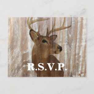 Barn hout herten jacht is over bruiloft RSVP Uitnodiging Briefkaart