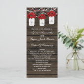 Barn hout poinsettias metselaar pot bruiloft progr programma (Staand voorkant)