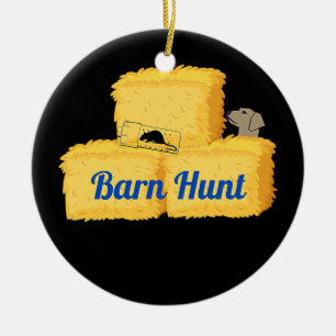 Barn Hunt Dog Rat Hunting Barn Hunt with hooi Keramisch Ornament