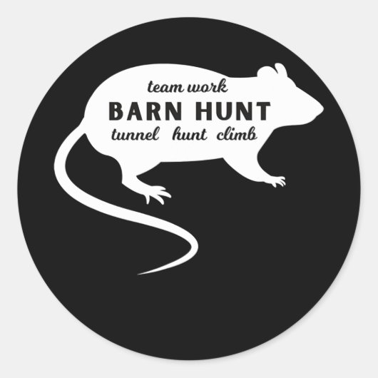 Barn Hunt Rat Hunting Teamwork Ronde Sticker (Voorkant)