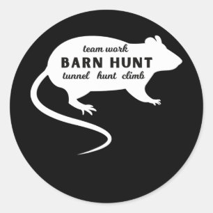 Barn Hunt Rat Hunting Teamwork Ronde Sticker