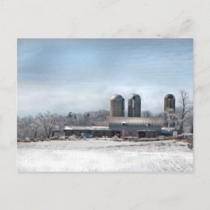 Barn in de winter briefkaart