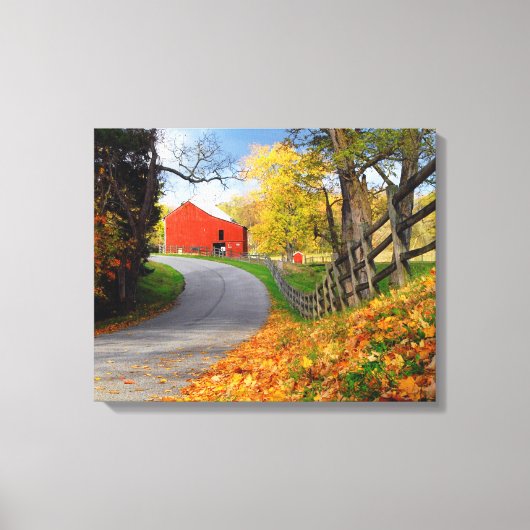 Barn in Herfst Canvas Afdruk (Voorkant)
