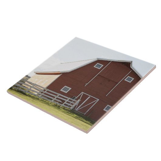 Barn in landschap tegeltje (Zijkant)