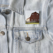 Barn in landschap vierkante button 5,1 cm (In situ)