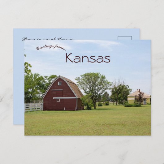 Barn in Rural Kansas Briefkaart (Voorkant / Achterkant)