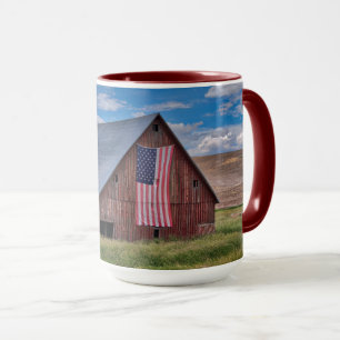 Barn met Amerikaanse vlag Colfax, Washington Mok