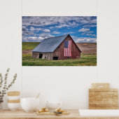 Barn met Amerikaanse vlag | Colfax, Washington Poster (Keuken)
