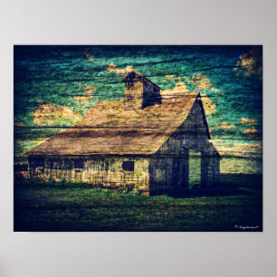 Barn met houtextuur poster