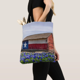 Barn met Texas Flag en Bluebonnets Canvas tas