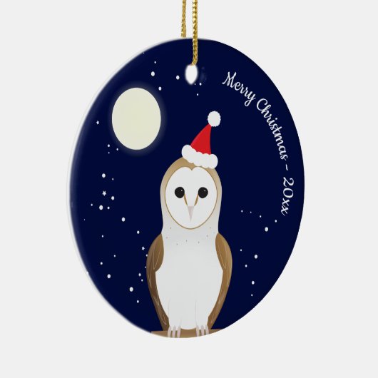 Barn Owl Animal Kerstmis Keramisch Ornament (Rechts)