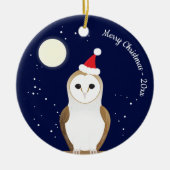 Barn Owl Animal Kerstmis Keramisch Ornament (Voorkant)