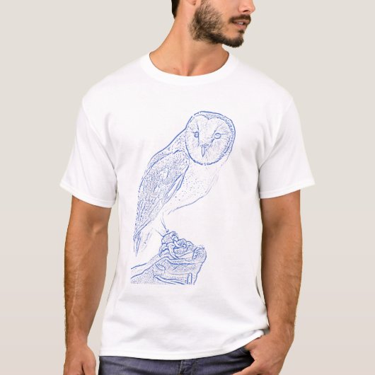 Barn Owl (blauw) T-shirt (Voorkant)