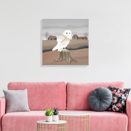 Barn Owl Canvas Afdruk (Insitu (Woonkamer))